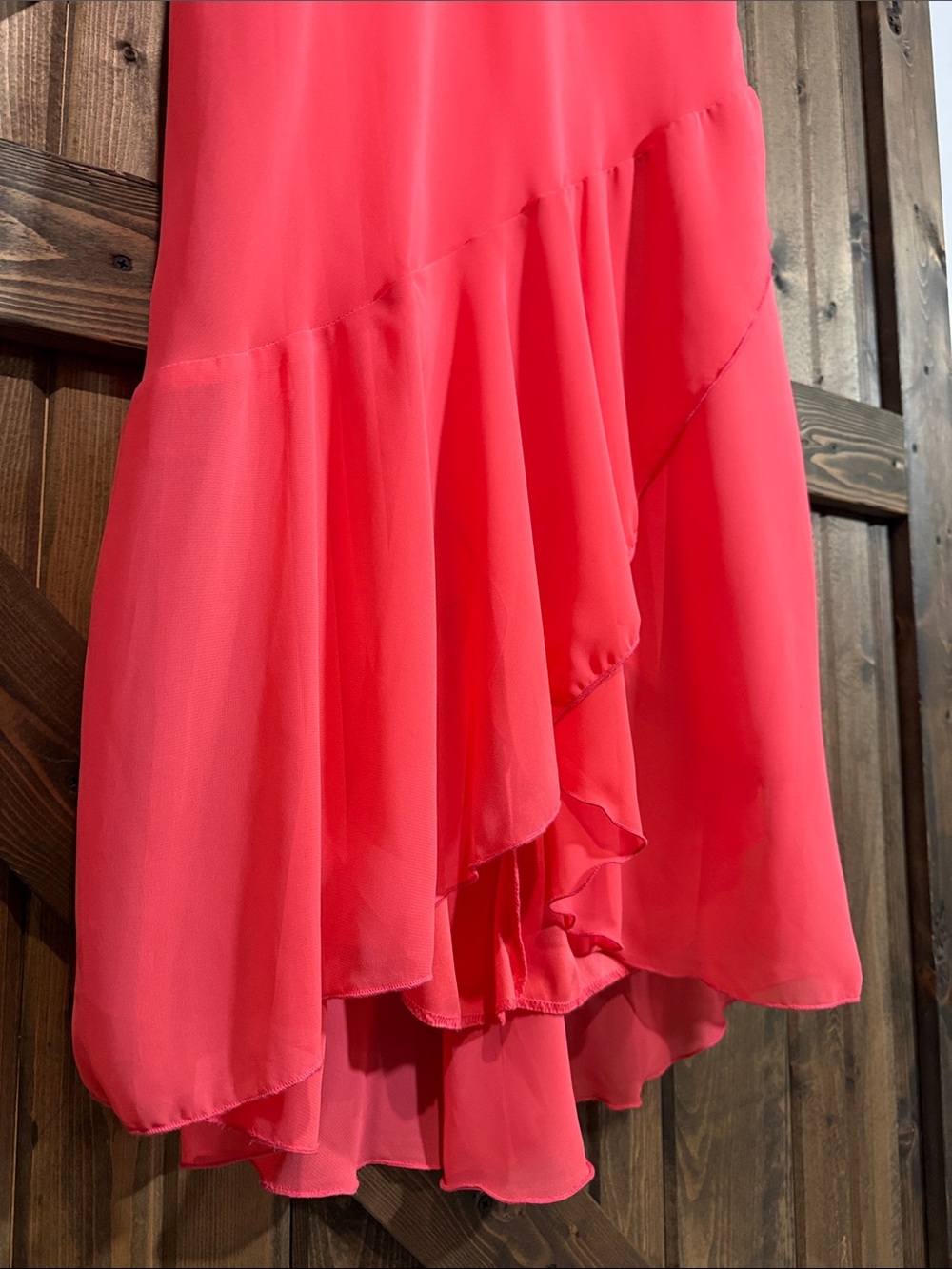 Jessica Coral Pink High-Low Dress - Picture 5 of 6